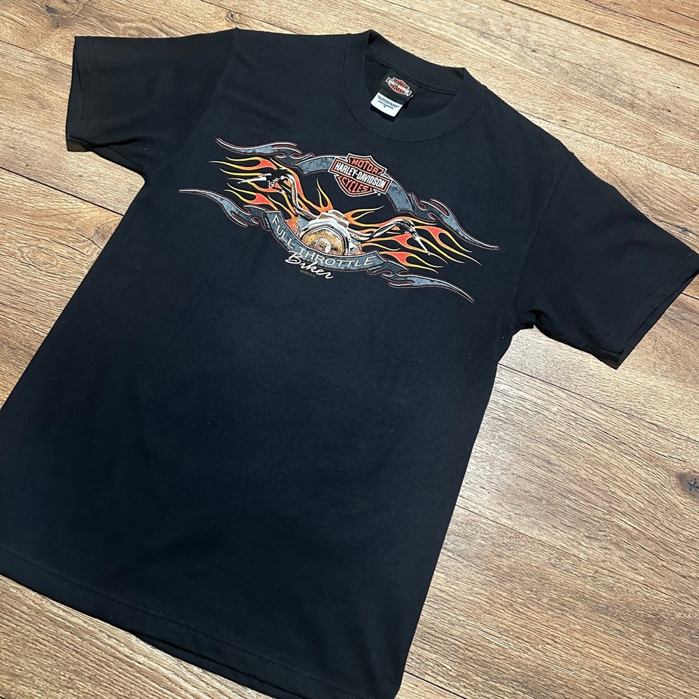Vintage 2006 Harley Davidson Myrtle Beach T Shirt Mens S Black Full Throttle